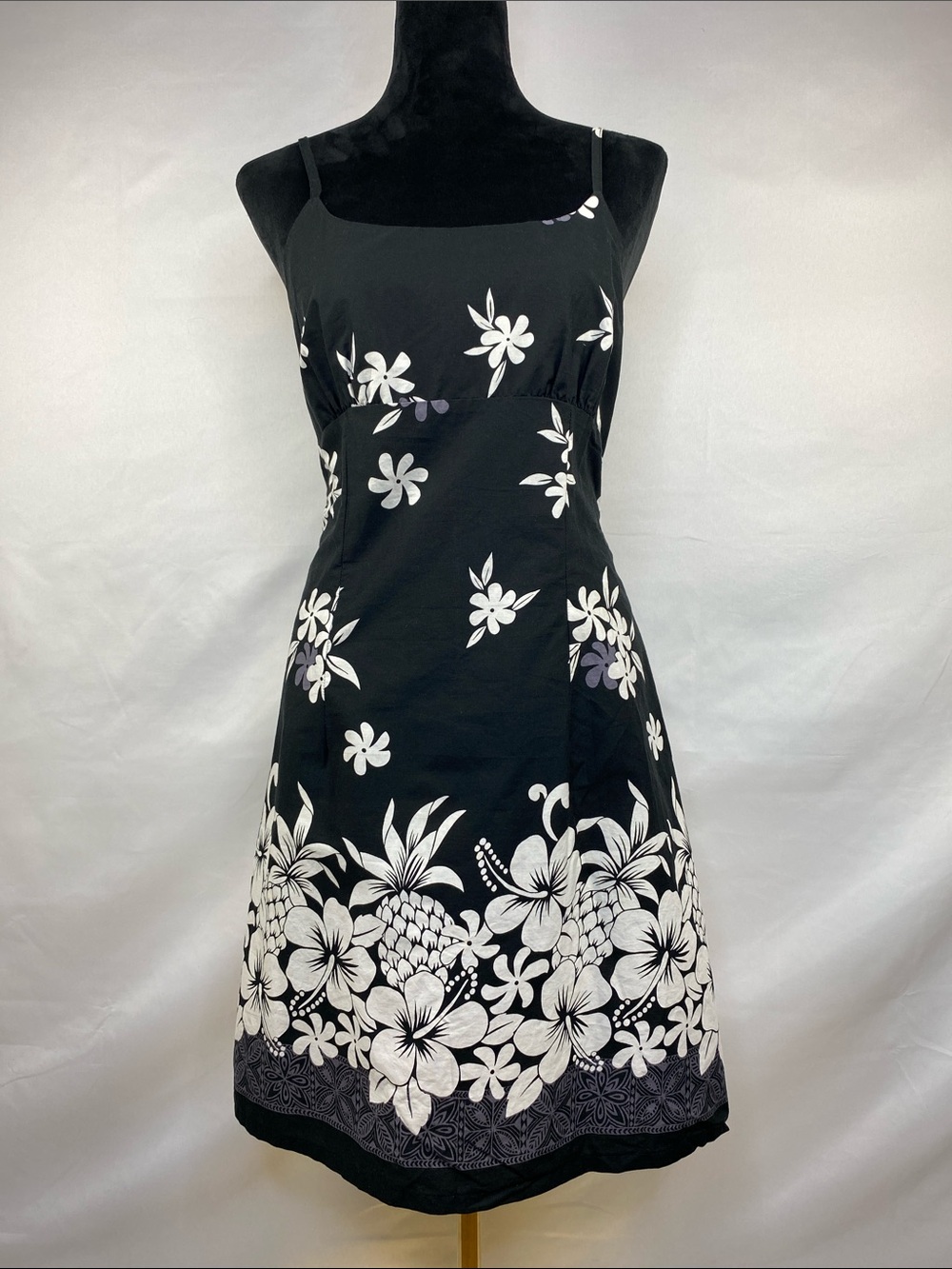 Vintage Y2K Island Aloha Wear Hawaiian Floral Empire Waist Dress Size Large